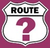Route sign with question mark